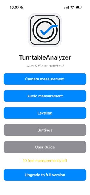 App main menu
